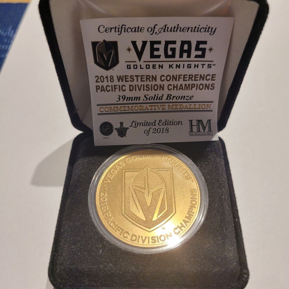 The Highland Mint Vegas Golden Knights 2018 Playoffs West Champs Medallion